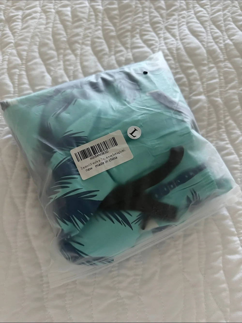 Men's Turquoise Palm Print Swim Shorts